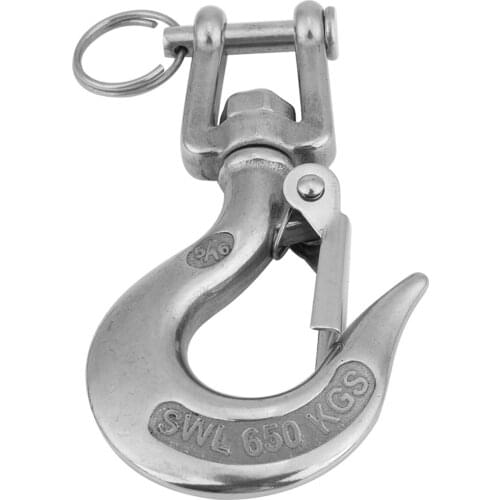 Free Shipping 304 Stainless Steel Swivel Eye Clevis Lifting Chain Snap Hook 650KG Working Load Limit 90mm/110mm/138mm