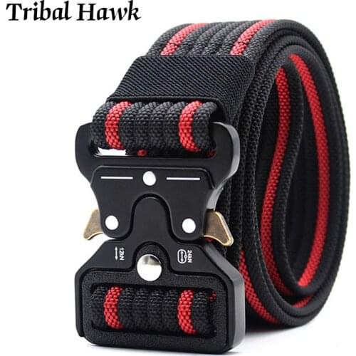 Men Belt Tactical Military Nylon Belt Army SWAT Metal Buckle Heavy Duty Safety Survival Gear Black Waist Belts Accessories