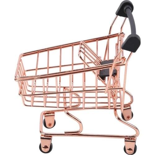 Double-Deck Shopping Cart Makeup Sponge Holder Drying Rack Beauty Powder Puff Display Stand Makeup Organizer (Pink)