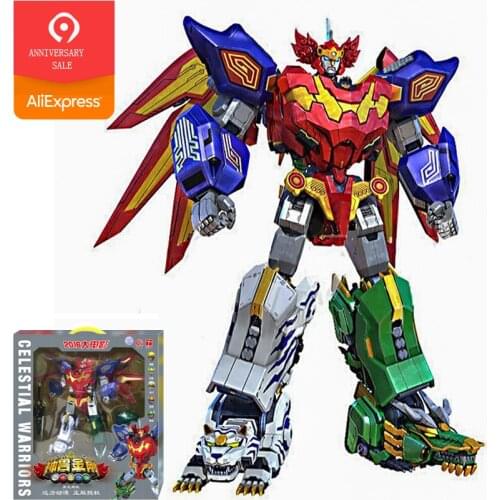 5 in 1 Action Figure Children Gifts Doll Toys Transformation Dinozord Robot Dinosaur Rangers Megazord