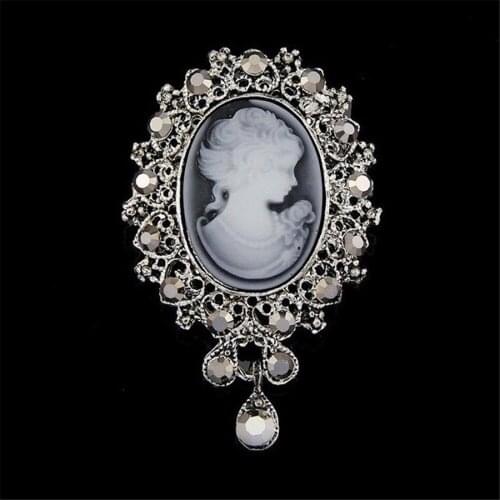 European Court Vintage Beauty Avatar Brooch High-grade Rhinestone Brooch Female Jewelry for Women Gift Wedding