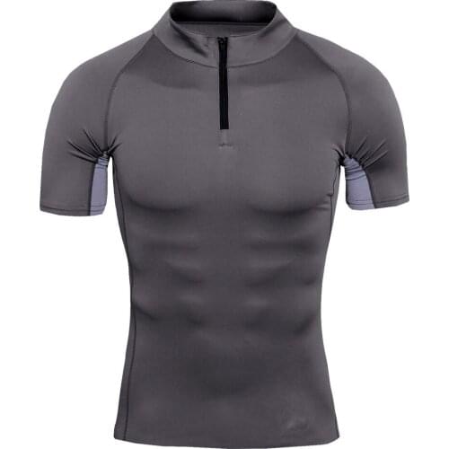 Mens Running T-shirts Compression Base Layer Quick Dry Short Sleeve Training Cycling Gym Fitness Sports Shirt Underwear Top 4XL