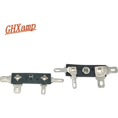 GHXAMP 2pcs Speaker Cable Connector Soldering lug 4-pin Horn Lead Tab Copper Silver Plated Lead Terminal Lug Horn Soldering Lug