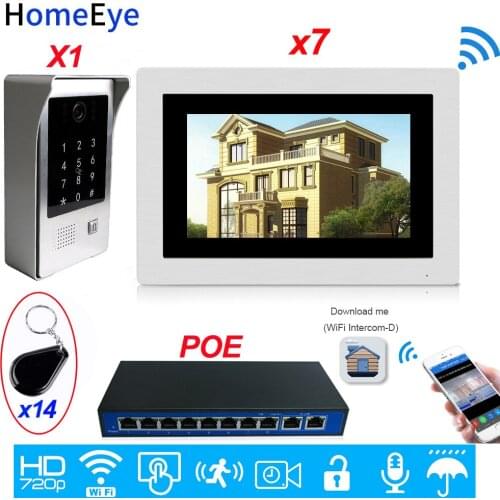 WiFi Video Door Phone IP Video Intercom App Remote Unlock Multi-language OSD Code Keypad+IC Card Security Access Control System