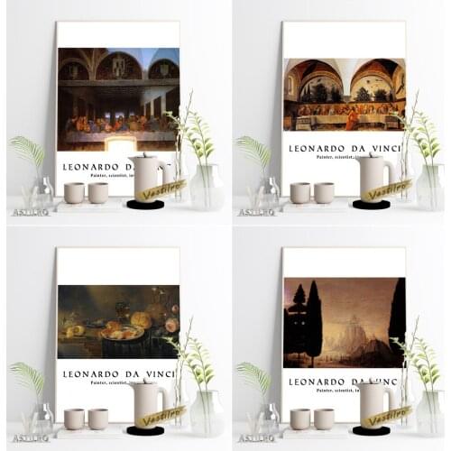 Leonardo Da Vinci Renaissance Poster Christian Art Exhibition Museum Canvas Painting High Quality Print Wall Picture Home Decor