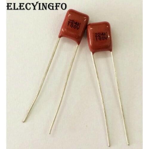 10pcs CBB capacitor 224 100V 224k 0.22uF 220nF P5 Metallized Polypropylene Film Capacitor