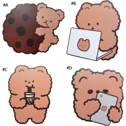 Creative Cartoon Bear Placemat Cute Bear Mouse Pad Mat Lovely Animal Mice Pad Cartoon Coaster Multifunctional Table Pad