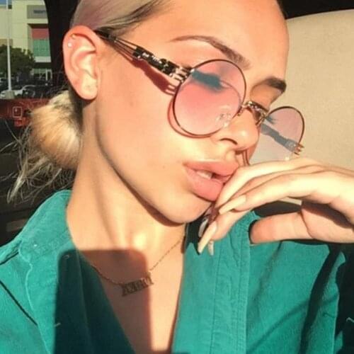 Round Sunglasses Men Women Metal Punk Vintage Sunglass Brand Designer Fashion Glasses Mirror Lens Top Quality Oculos UV400 WBL