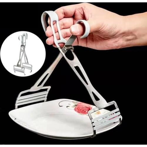 Kitchen Stainless Steel Scissors-shaped Plate Gripper Multifunctional Bowl Clamp For Kitchen Anti-scalding Pot Clip For Dishes