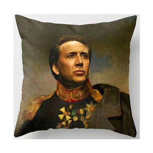 Hot Selling Nicolas Cage Replaceface Customized Zippered Square Throw Pillowcase Zippered Pillow Sham Protector