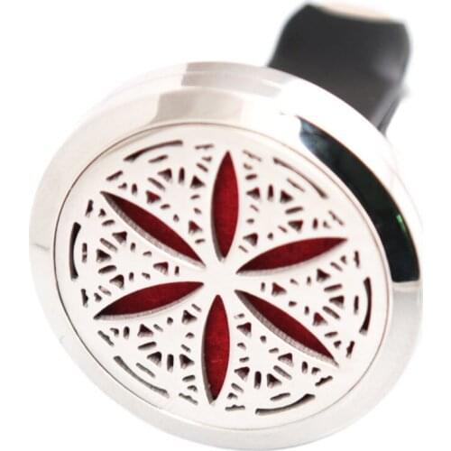 Life Flower 30mm Diffuser 316 Stainless Steel Car Aroma Locket Essential Oil Car Diffuser Locket Free 50Pcs Pads