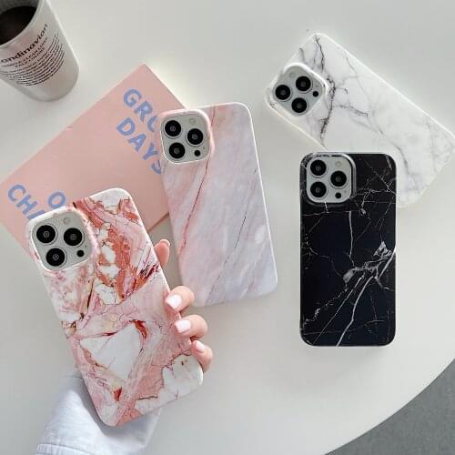 LACK Marble Case For Iphone 12 11Pro Max X XS Max XR 6 6S 7 8Plus Matte silicon granite stone pattern Phone Case soft Back cover
