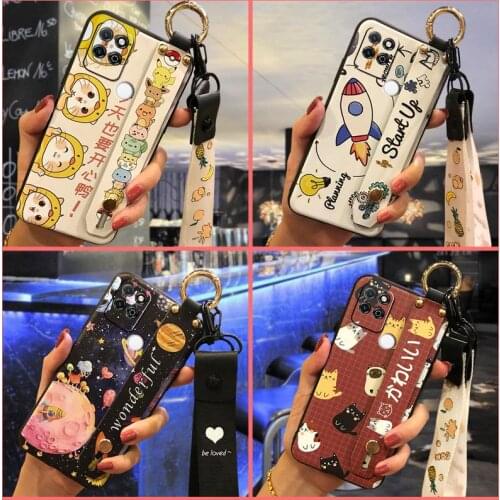 Soft Case New Phone Case For Huawei Honor Play5T Waterproof Wrist Strap Silicone Anti-knock