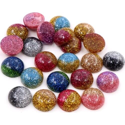 New New New 40pcs 12mm Mix Colors Flat back Resin Cabochons Cameo For Charms Bracelet Necklace