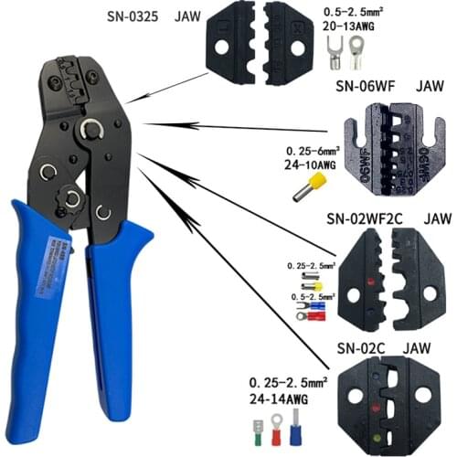 Crimping pliers jaw width 4mm pliers 190mm for TAB 2.8 4.8 6.3 C3 XH2.54 2510 plug insulation tube terminal tools