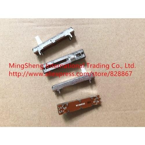 Original new 100% import W100K double mixer straight slide potentiometer sliding resistor push-pull potentiometer (SWITCH)