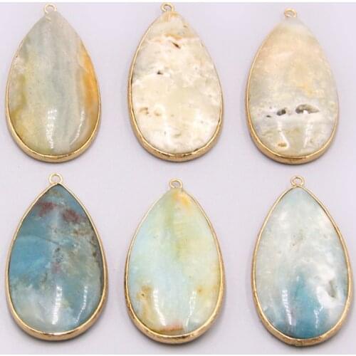 Natural amazonite stone necklace gems pendant women stone pendulum agates druzy pendants female druzy jewelry making pendents