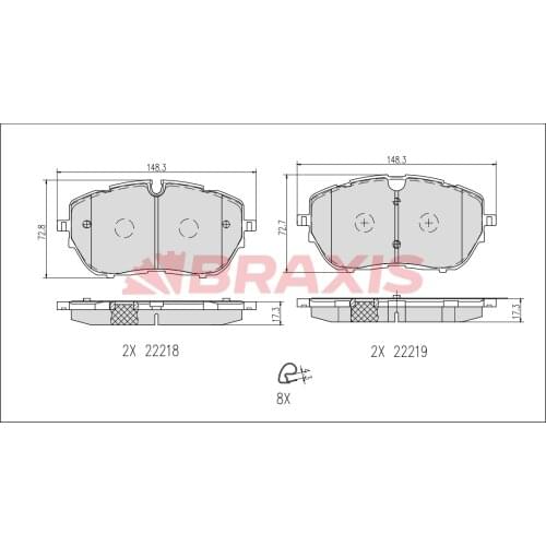 BRAKE BALATASI FRONT PEUGEOT 308 II 14 CAP: (330 × 30) 1612373080