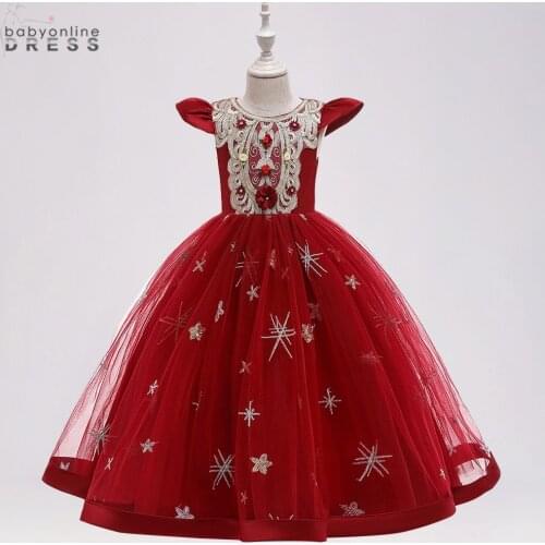 Red Bow Flower Girl Dresses Tulle 3D Flower Kids Dresses For Girls Vestidos Ball Gown платья знаменитостей vestidos Princess