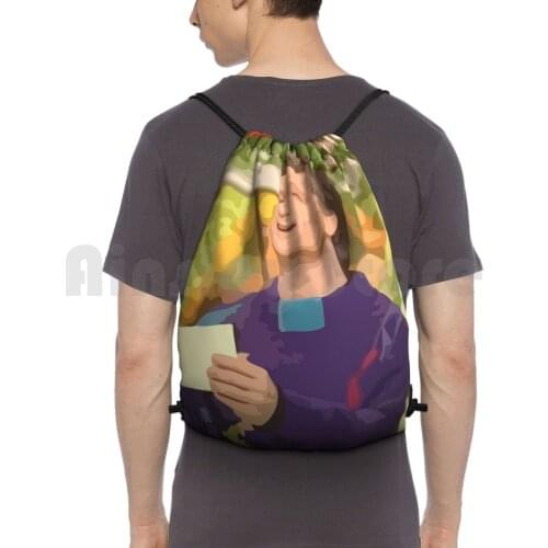 Supermarket Sweep Host Backpack Drawstring Bags Gym Bag Waterproof Supermarket Sweep David Ruprecht Host Sweater Gameshow