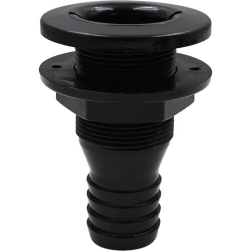Durable 3/4'' Black Boat Thru-Hull Fittings Replacement for Exhaust Port
