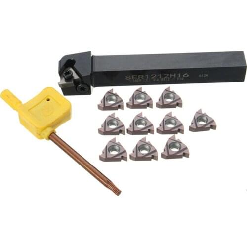 SER1212H16 Boring Bars + 10pcs VP15TF 16ER AG60 Carbide Inserts + Wrench