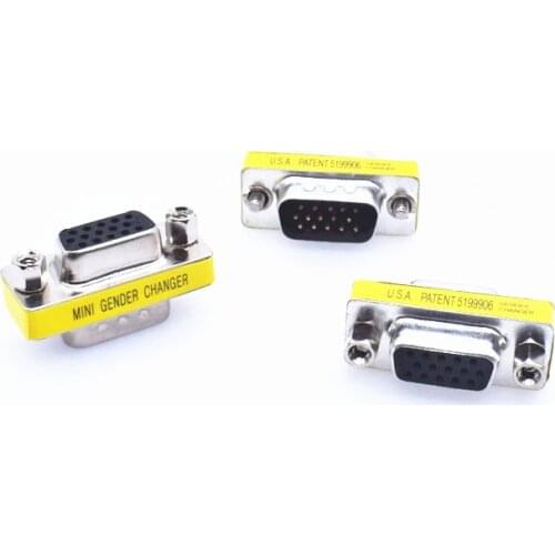 D-Sub Connectors HD15 DB15 Male to Male VGA Connector Female to Male Gender Changer Converter Adapter Female to Female Connector