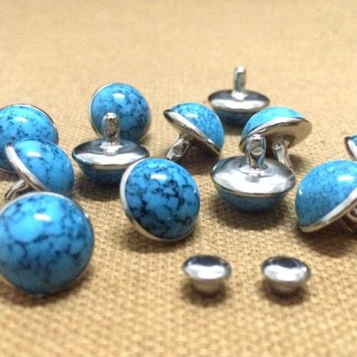 DIY100PCS 12mm Belt Bag Shoes Accessories Blue Turquoise Crack Rivets Leather Craft Punk Studs Blue Turquoise Stud Shipping Free