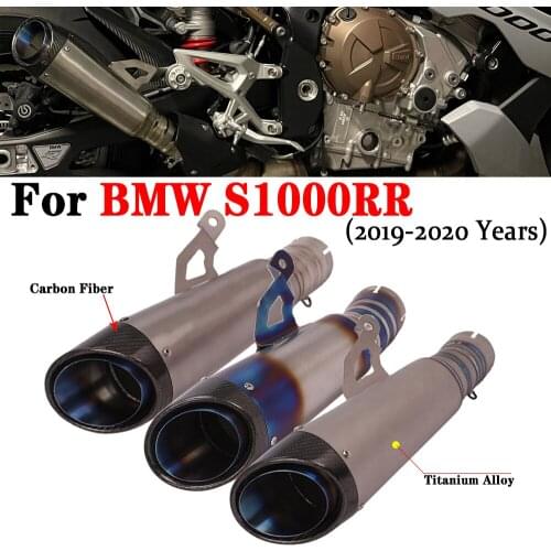 Slip on For BMW S1000RR 2019-2021 Motorcycle Exhaust Titanium Alloy Link Pipe Modified Escape Moto Muffler System Carbon Fiber