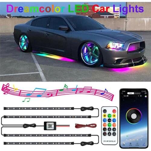 Rgb Dreamcolor Led Car Underglow Lights Music Bluetooth App Remote Control Strip