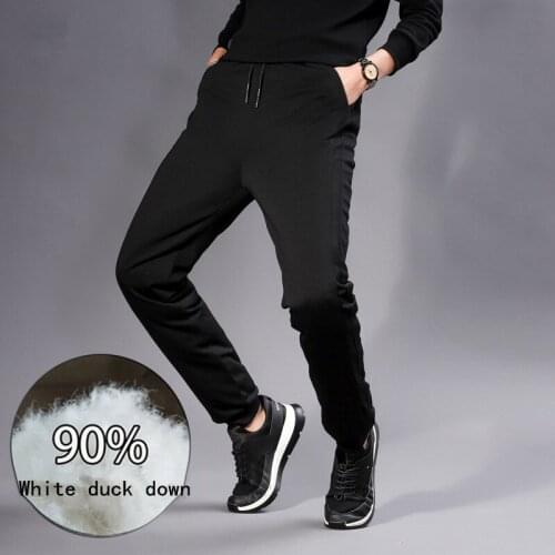Warm Duck Down Pants Men Winter Thick Trousers Male Casual Mens Fashion Pants High Quality Slim Sweatpants Men Pencil Pants