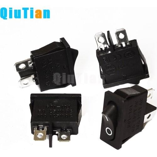 9.6*21MM Power Switch KCD1-101-B black boat type switch 2Pin 6A 250V Instrument small switch Momentary push button switch