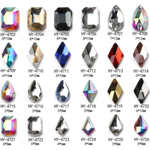 Japanese Nail Art Diamond Diamond Drop Flat Bottom Diamond Transparent Rhinestone Color Crystal Gold Bottom Diamond