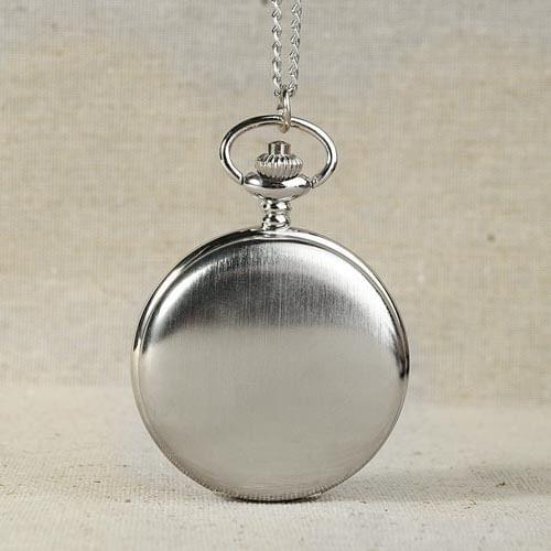 YCYS Silver Black Quartz Pocket Watch Necklace Pendant for Women Mens Xmas Gifts