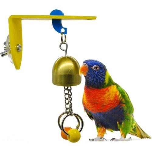1pc Bird Perch Toy Funny Acrylic Bird Cage Perch Bird Stand Parrot Hanging Bell Toy Pet Supplies Pet Accessories
