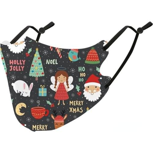 10pcs School Kids Childs Christmas Halloween Pumpkin Snowman Cloth Face Mask Reusablea Washable Outdoor