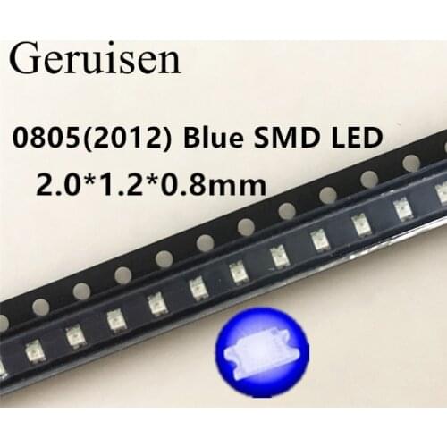 100pcs 0805 smd led Red Yellow Green White Blue Pink UV Ice RGB BIUE Orange light emitting diode 2.0*1.2*.0.8mm