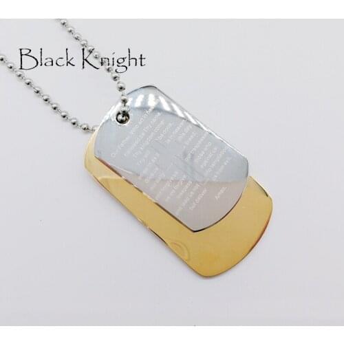 2019 S/S New Arrival 2pcs Dog tag pendant necklace 2 colors dog tag set necklace mens hip hop fashion jewelry necklace BLKN0638