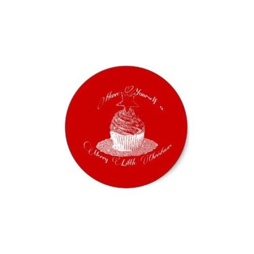 3.8cm Cupcake/Have Yourself a Merry Little Christmas Classic Round Sticker