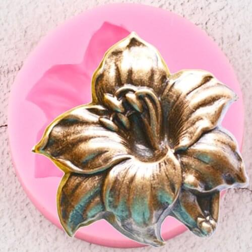 3D Lily Flower Silicone Molds DIY Baby Birthday Cake Decorating Tools Fondant Mold Candy Polymer Clay Chocolate Gumpaste Moulds