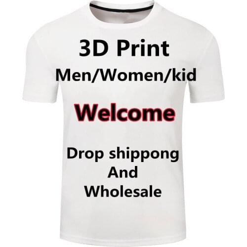 3D Printing Private Custom Fashion Patterns Cartoon Anime Short Sleeved T-shirts Trendy Hip Hop Element Boy Girl Kids DIY Tops