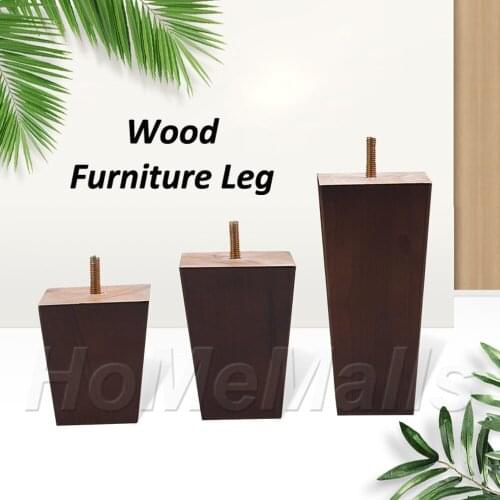 4pcs Wood Furniture Legs Square Feet As Replacement for Sofa Bed Couch Table Cabinet Wooden Legs,Durable And Floor-protected
