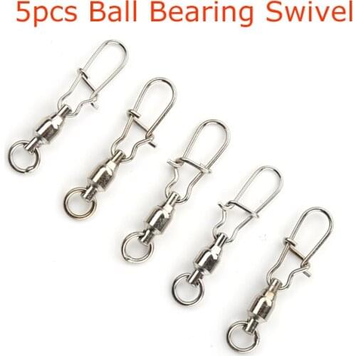 5PCS Pike Fishing Accessories Connector Pin Bearing Rolling Swivel Stainless Steel Snap Fishhook Lure Swivels Tackle 2#3# 4#6