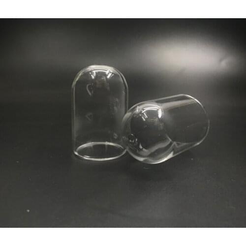 50pcs/lot 35x25mm Clear mini tube bell jar glass globe bubble glass cover dome wish diy glass bottle vial pendant necklace decor
