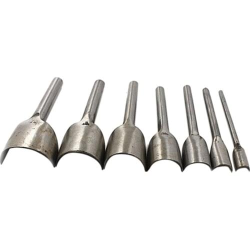7Pcs/Set Steel Leather Craft Half Round Cutter Punch Strap Tools Set For Home DIY Handwork Belt Wallet End Supply 10-40MM
