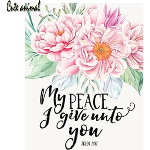 Bible Scripture Poetry Flower Christianity 5D DIY Diamond Painting Full Square Drill Embroidery Mosaic Needlework Home Decor New