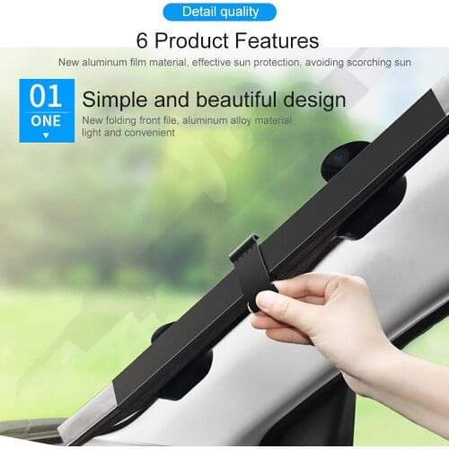 Car Aluminum Film Sun Visor Mobile Telescopic Heat Insulation Reflective Vision To Prevent Temperature Rise 46 65 70 80mm