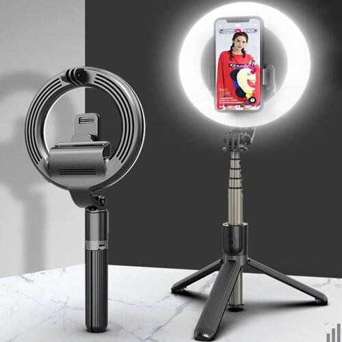 Wireless Bluetooth Ring Light Selfie Stick Light with Remote Control Handphone Holder Tripod LED Photography Lighting
