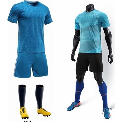 Soccer jerseys men sport running cycling football adult kits DIY Custom soccer uniforms suits Training kits blue color 2020 2021