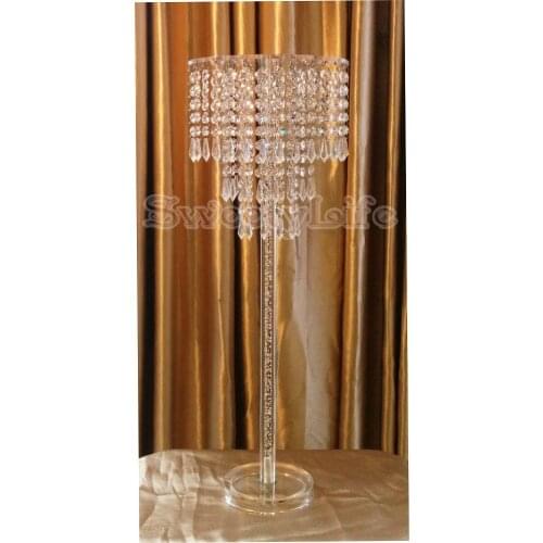 Crystal Wedding Centerpiece Table Flower Stand 80cm Tall * 30cm Diameter 3-Tier Table Chandelier